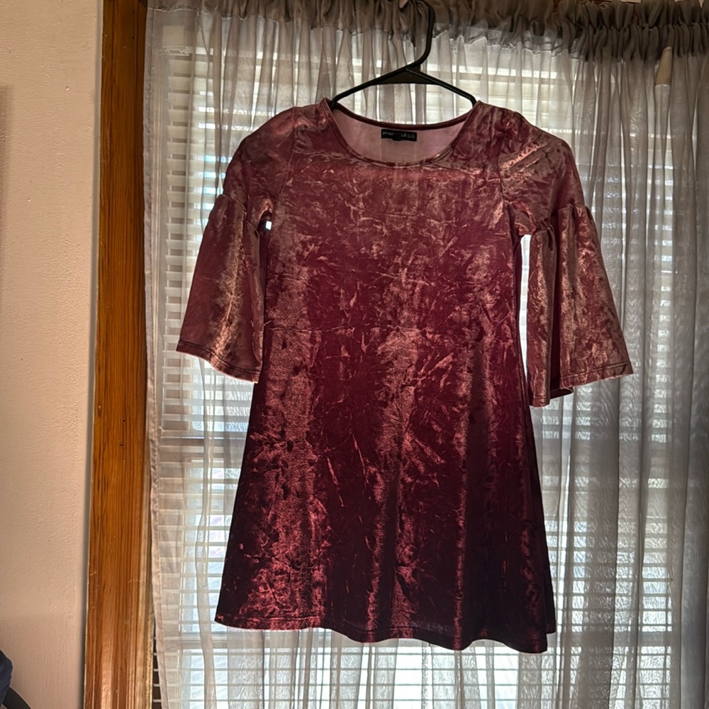Pinky purple, crushed velvet dress
